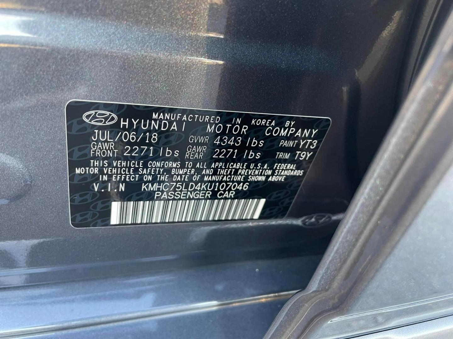 2019 GRAY /BLACK Hyundai Ioniq Hybrid (KMHC75LD4KU) , located at 744 E Miner Ave, Stockton, CA, 95202, (209) 944-5770, 37.956863, -121.282082 - Photo#13